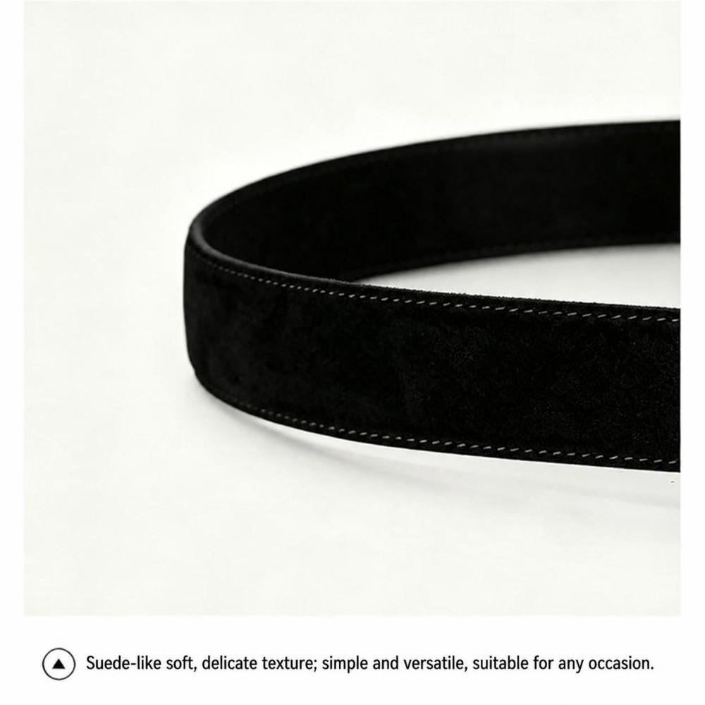 Square Alloy Buckle Suede Belt PU Leather Square Buckle Belt For Jeans Skirts Pants Dresses