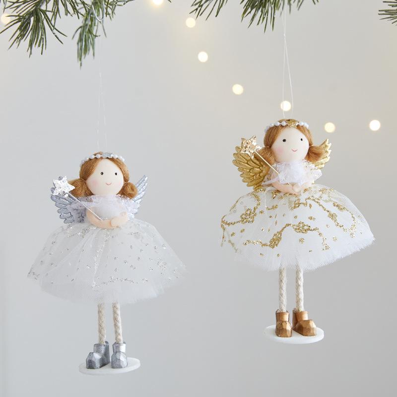 New Angel Girl Doll Pendant: Christmas Tree Decoration with Gauze Skirt