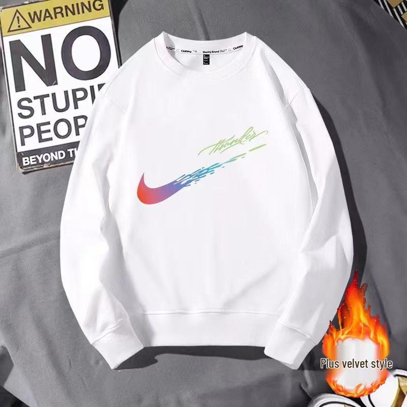 Мужской флисовый свитшот с круглым вырезом - Универсальный топ с длинным рукавом на осеньзиму L 1964₽