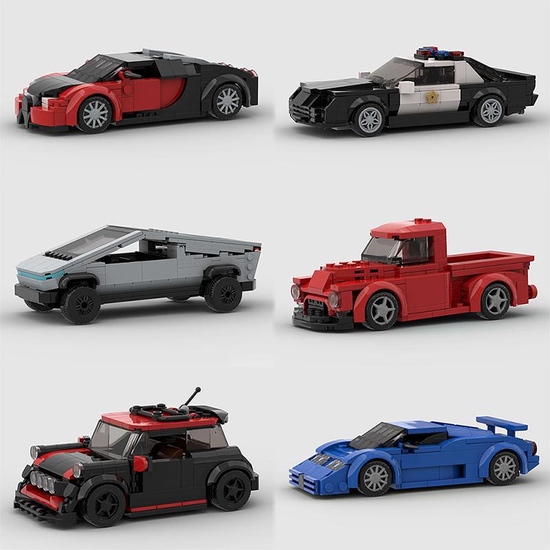MOC Speed Racing Car SUV Pickup GT500 G63 RX7 Technical Building Blocks Super Race Bricks Kid Toy