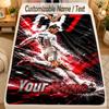 Flannel BlanketCristiano Ronaldo Custom Name Text Personalized Soft Warm Throw Blanket Home Decor Gift