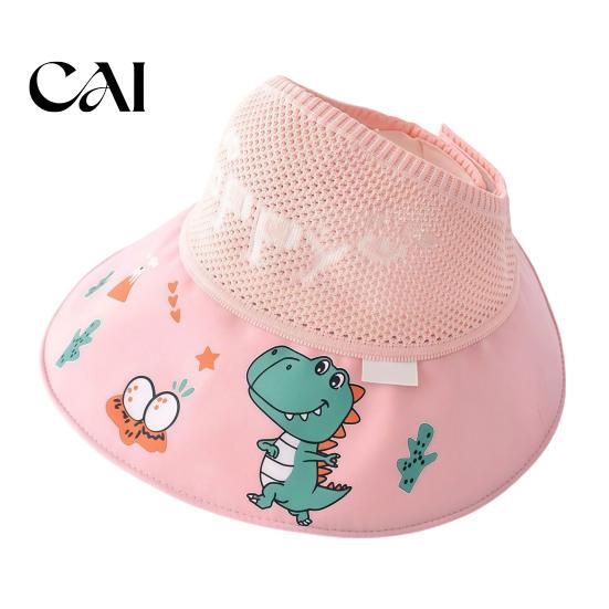 Foldable Quick Dry Hat Mesh Sun Hats for Kids, UV Protection Fishing with Cartoon Dinosaur Prints, Wide Breathable Infant Cap Brim Bucket Hat,