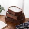 Crabapple Flower Glass Retro Wooden Storage Box for Desktop Sundries and Dressing Table Decor