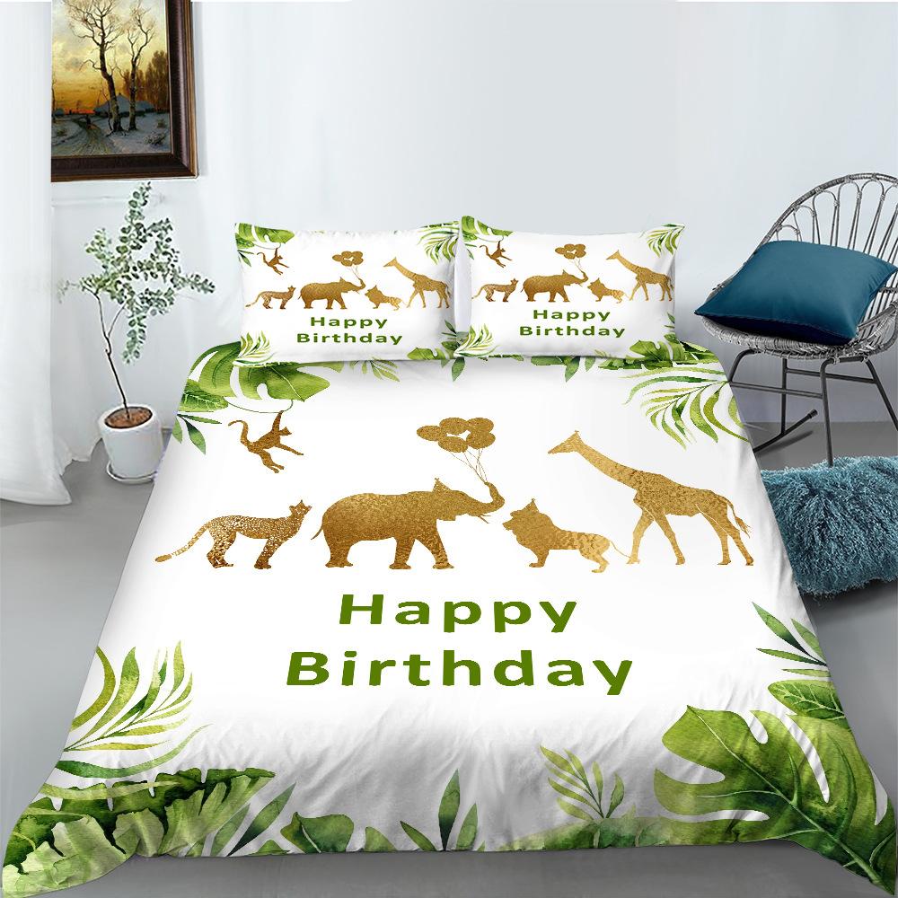 Cartoon Animal Series Bedding Three-Piece Polyester Dinosaur Digital Printing