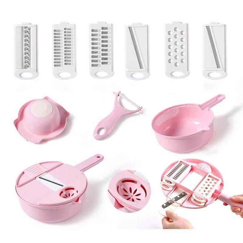 

Измельчитель овощей, морковь, картофель, измельчение вручную, многофункциональная терка, кухонные гаджеты, инструмент для овощей, 12 шт., аксессуары