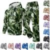Men's Layer 2 Piece Hoodie and Cargo Pants Set with Elastic Waistband for Casual Wear