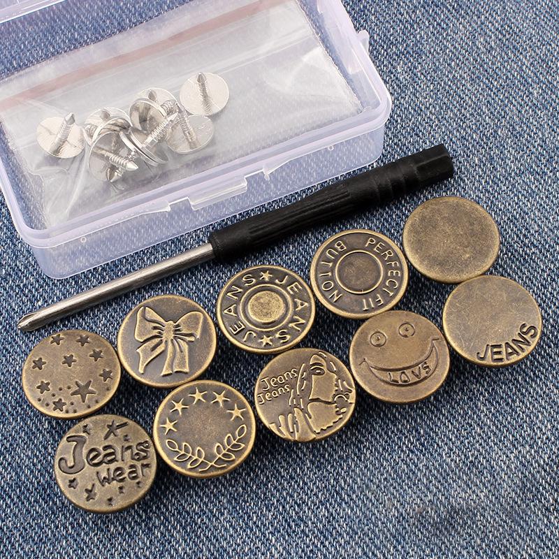 

Съемные джинсовые пуговицы Портативные Металлические пуговицы без шитья Замена Регулировка талии Брючные булавки Прочный Набор для ремонта из нержавеющей стали