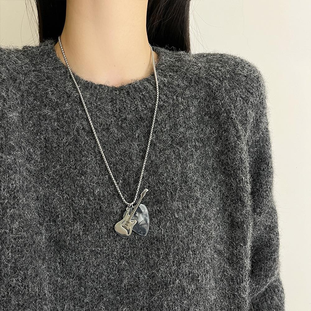 Titanium Steel Guitar Chain Choker Hip-hop Electric Guitar Sweater Chain Couple