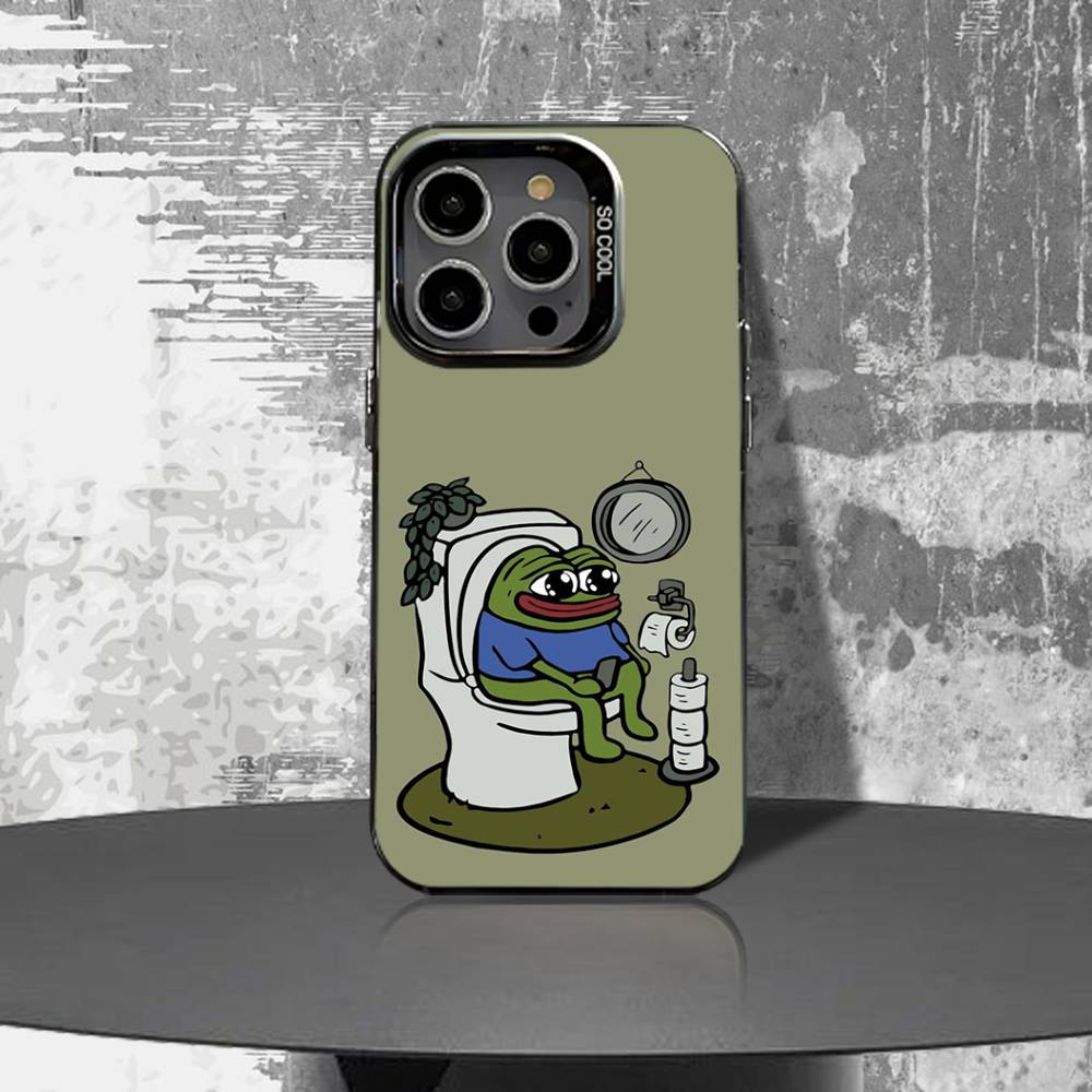

P-Pepe the Frog Phone Case For iPhone 16,15,14,13,12,11,Pro,XS,Max,Plus,Mini,SE4,E Black Matte Shockproof Cover iPhone11