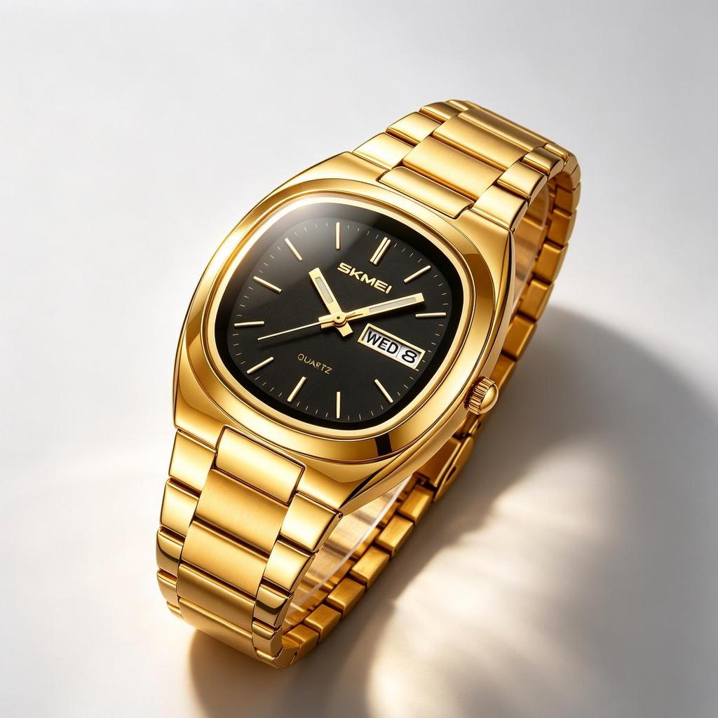 Unisex Quartz Watch SKMEI Stainless Steel Calendar 30M Waterproof 2420