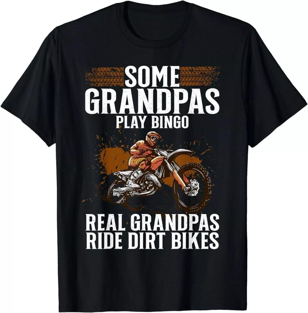 

Cool Dirt Bike Art For Grandpa Men Motocross Dirtbike Stunt Gift Unisex T-Shirt M
