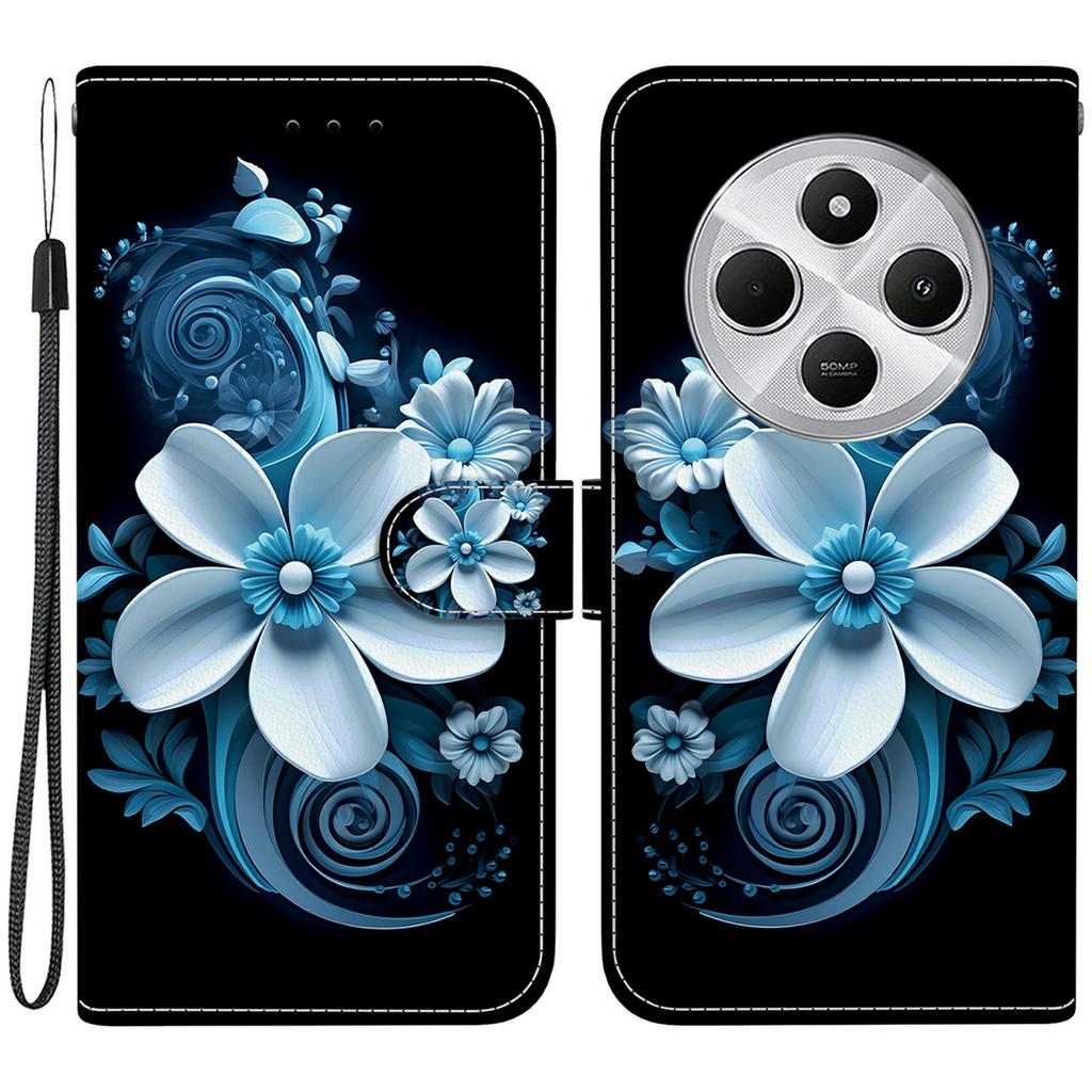 Phone Case For Xiaomi Redmi 14C 4G/Redmi 14R 5G/Poco C75 4G Pattern Printing Leather Flip Wallet Cover with Lanyard