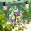 Classic Purple Lizard Pattern Metal Wind Chime Kinetic Hanging Ornament for Outdoor Christmas Thanksgiving Gift Lawn Garden Decor