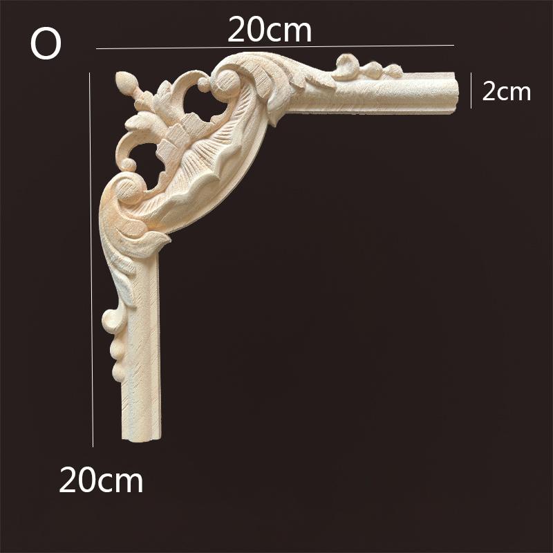 Wood Applique Corner Natural Floral Wood Carved Figurine Craft Home Decoration Accessories Background Wall Decoration Decal