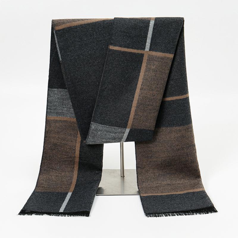 Luxury Winter Man Scarf Plaid Shawl Warm Autumn Cashmere Handkerchief Soft Outdoor Muffler Bufanda Solid Man Scarf