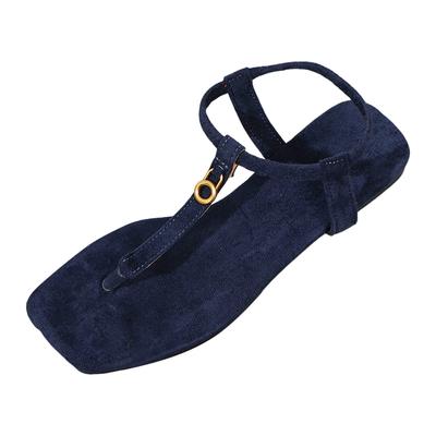 New Fashion Flat Sandals Summer Outdoor Beach Vacation Leisure Shoes Comfortable Flip Flops Slide Sandals With Metal Sandalias