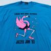 Vintage 1993 FLORIDA WEST COAST JAZZERCISE JAZZER JAM T-Shirt LARGE Flamingo 90s