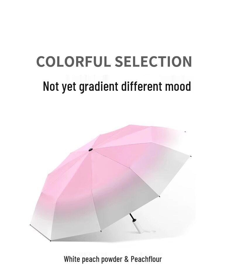 Gradient Color Automatic Foldable Umbrella for Sun & Rain with UV Protection for Women