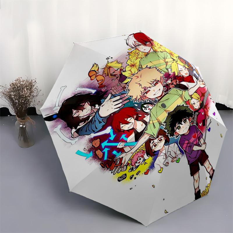 1pc Outdoor Umbrella with "My Hero Academia" Characters - Automatic Opening/Closing, Portable 3-Fold Design, 8-Rib Iron Frame - Perfect Gift for