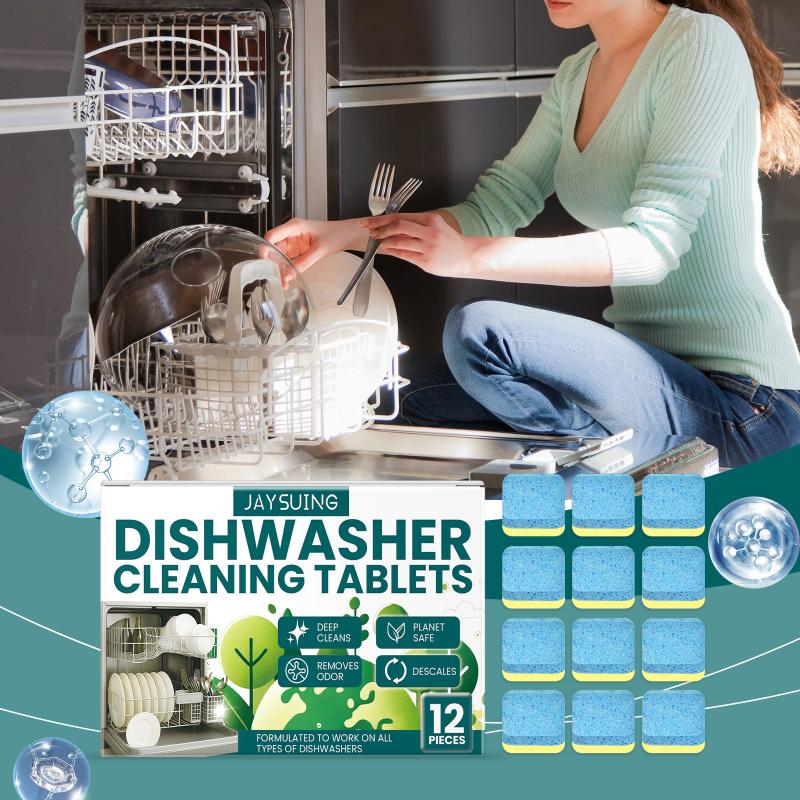 Dishwasher Cleaner Strong Oil Stain Removal Descaling Detergent Tablets Kitchen Cleaning Tools For Dishwasher Washing Machine