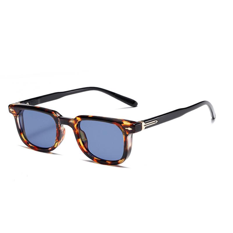 SO&EI Mode Quadratisch Damen Luxus Sonnenbrille Vintage Nieten Herren Blau Grün Tönungen UV400 Trendige Sonnenbrillen