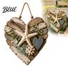 Hanging Wood Bead Ornament Rustic Coastal Heart Shape Wall with LED Light Distressed Farmhouse Pendant Office Decorations Beads & Jute Rope