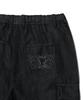 WACKY WILLY Wide Elastic Cargo Denim Pants Black