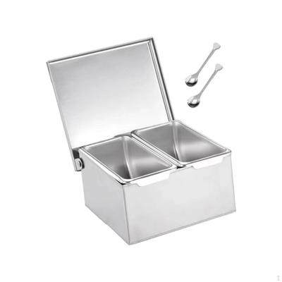 Gewürzglas, Gewürz-Organizer-Box, Edelstahl für Restaurant-Bar