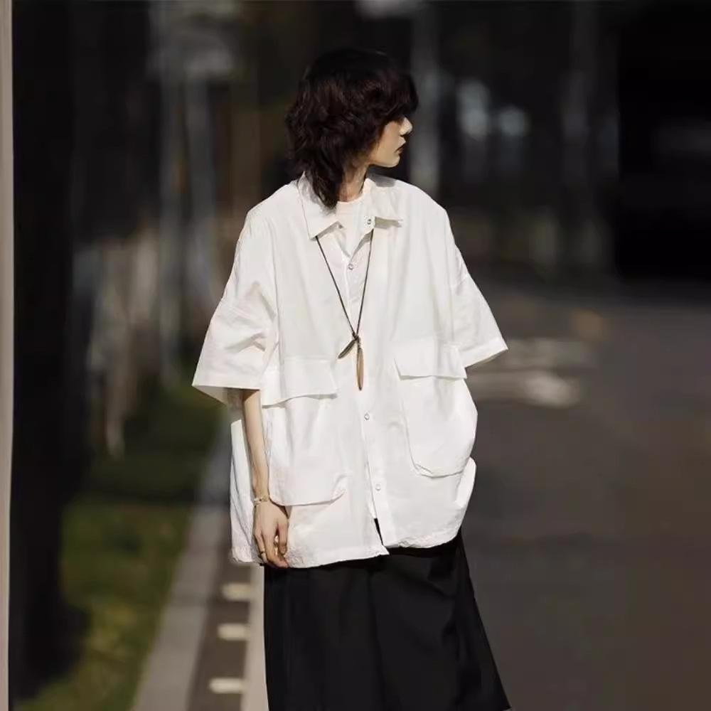 2024 Japanese Style Multi-Pocket Short Sleeve Unisex Casual Jacket for Summer Sun Protection