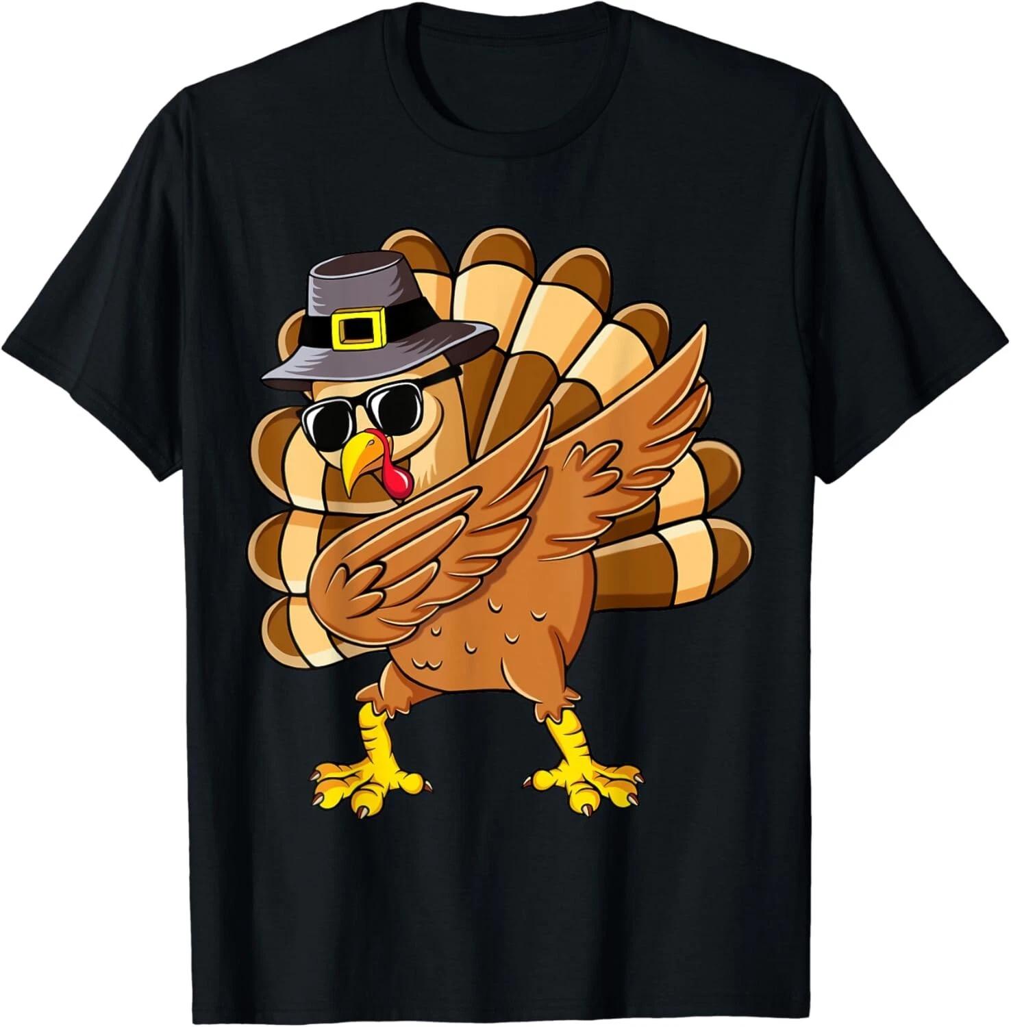 Dabbing Turkey Thanksgiving Day Pilgrim Boys Girls Funny Dab Gift Unisex T-Shirt 2XL