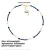 Collier Meier en lapis-lazuli naturel et perles d'eau douce baroques naturelles - Choker cristal splicing pour femmes