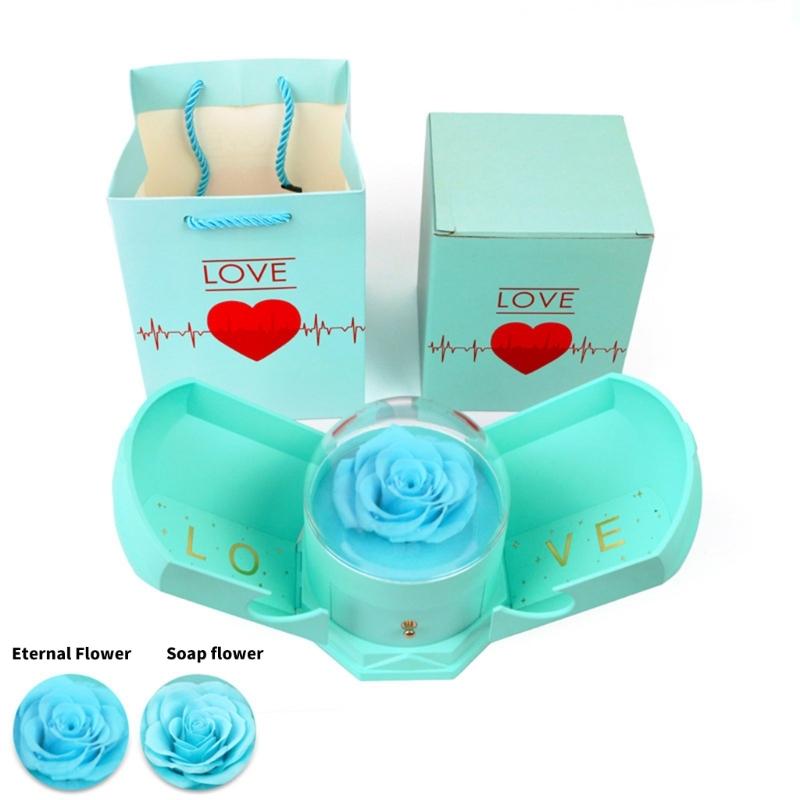 Forever Flower Jewelry Box Creative Flower Jewelry Box Necklace Storage Container for Wife's Special Occasion