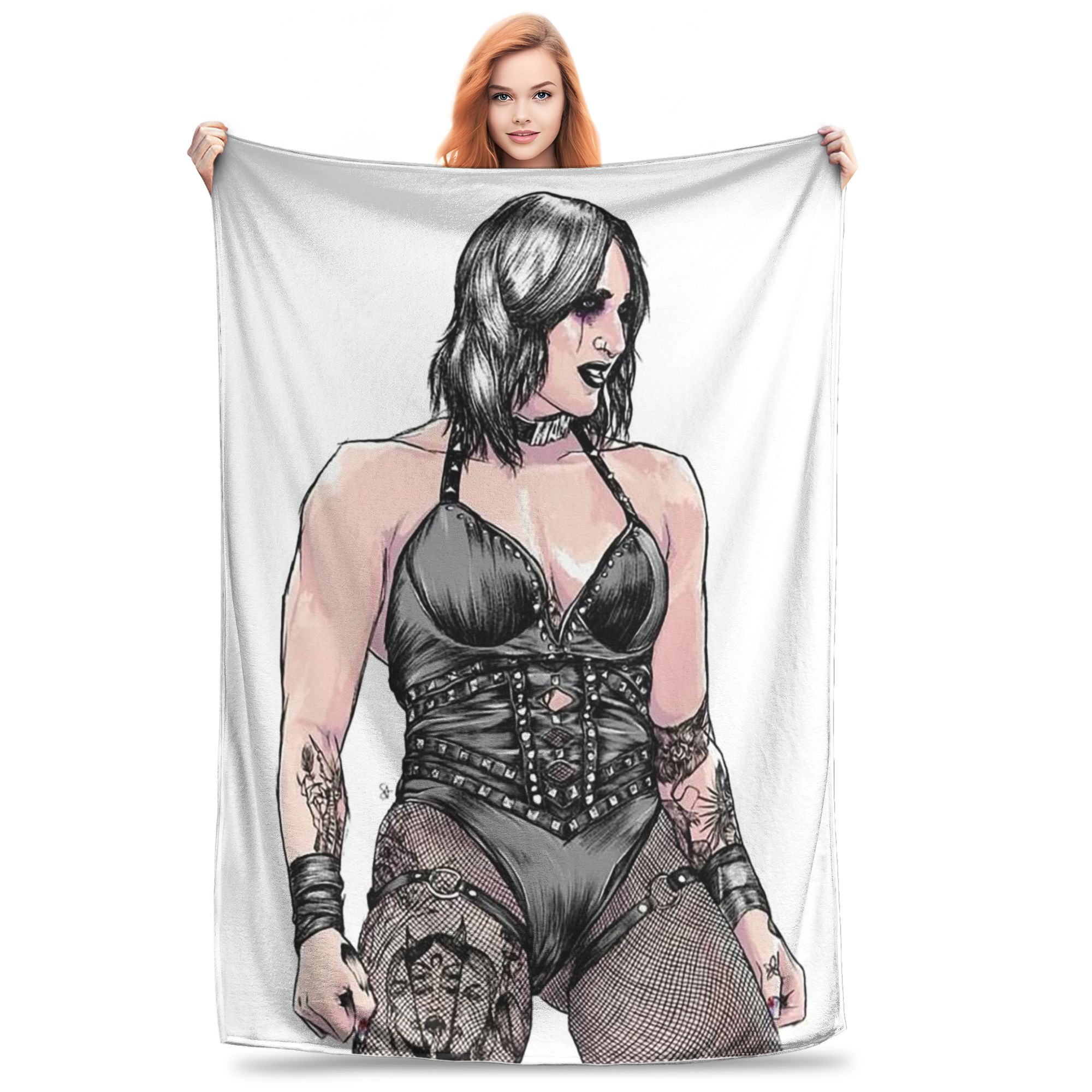 

Flannel Throw Blanket She Is My Mami! Rhea Ripley Bootleg Wrestler Warm Plush Blankets Soft Bedspread for Bedroom Home Travel 30x40in