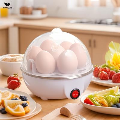 Breakfast Food Cooker, Egg Cooker, Single Layer, Transparent and Visible, Convenient One-click Activation, Suitable for Boiled Egg Steamed Custard