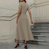 Women's Fashion Casual Short Sleeve Round Neck Splicing Elegant Temperament Dress