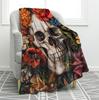 Moon Mushroom Floral Print Blankets for Adult Kid, Witchy Gothic Theme Birthday Party Decorations for Living Room Bedroom Office