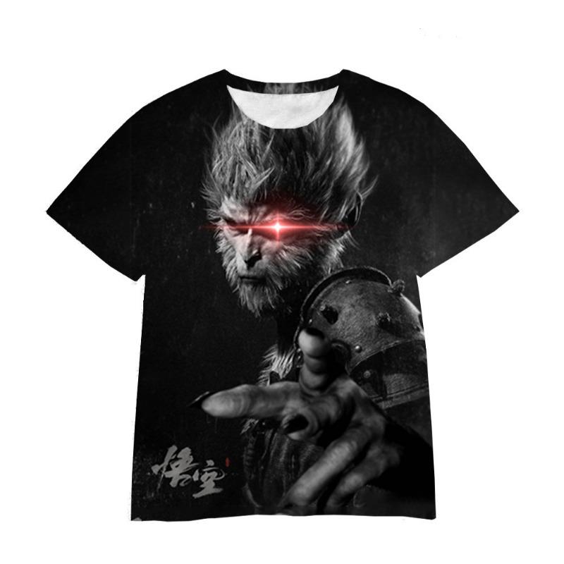 Wukong Cartoon Game 3D Digital Printed Loose Casual T-shirt