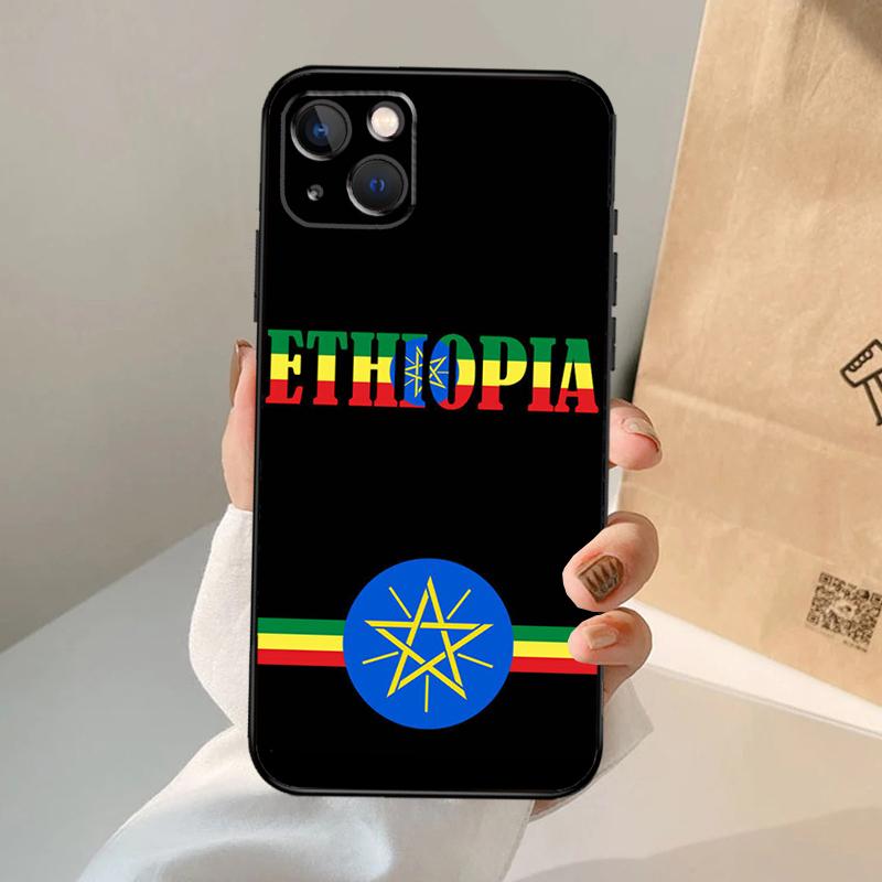 Ethiopia Flag Phone Case For iPhone 17 Air 16 15 13 11 12 14 Pro Max 13 12 mini 15 16 Plus 16e Cover Coque
