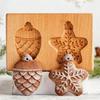 Wood Cookie Mold Realistic Wood 3D Stamps Wooden Embossing Mold Simulated Mold Pine Nut Crafts Food Decorations for Baking