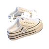 Baotou slippers summer wear 22 new canvas shoes without heel lazy half drag platform beggar shoes