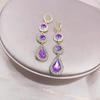 Elegant Green Zircon Teardrop Stud Earrings - Trendy High-Grade Fashion Jewelry
