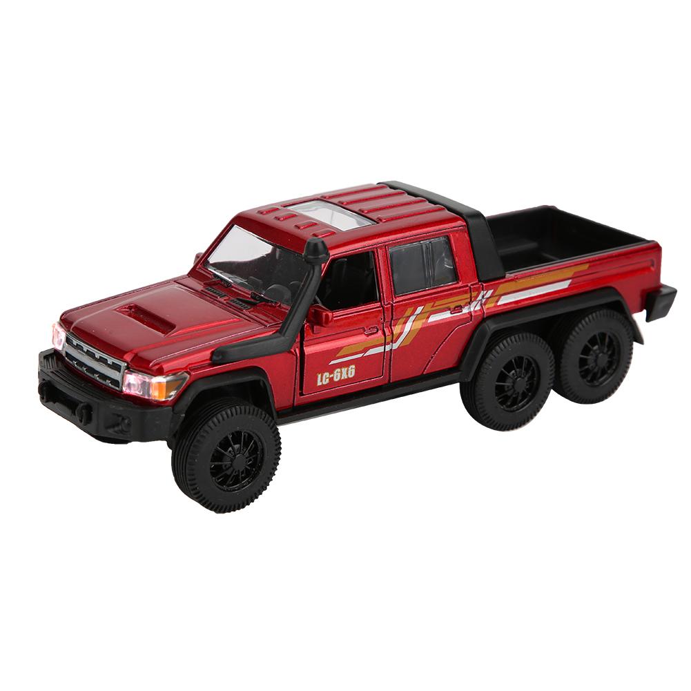 Automodell Toyota LC-6X6 im Maßstab 1/32, Legierungs-ABS-Material, Legierungsautospielzeug, hohe Simulation, langlebig, robuste, helle Farbe, für Geschenke