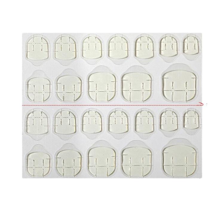 24-Piece Waterproof Yellow Nail Art Set with Strong Viscosity Jelly Glue & Double-Sided Adhesive Stickers