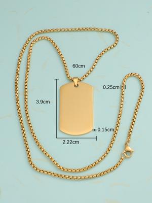 Cross-border Wholesale Titanium Steel Niche Trend Men's Hip-hop Military Dog Tag Laser Engraved