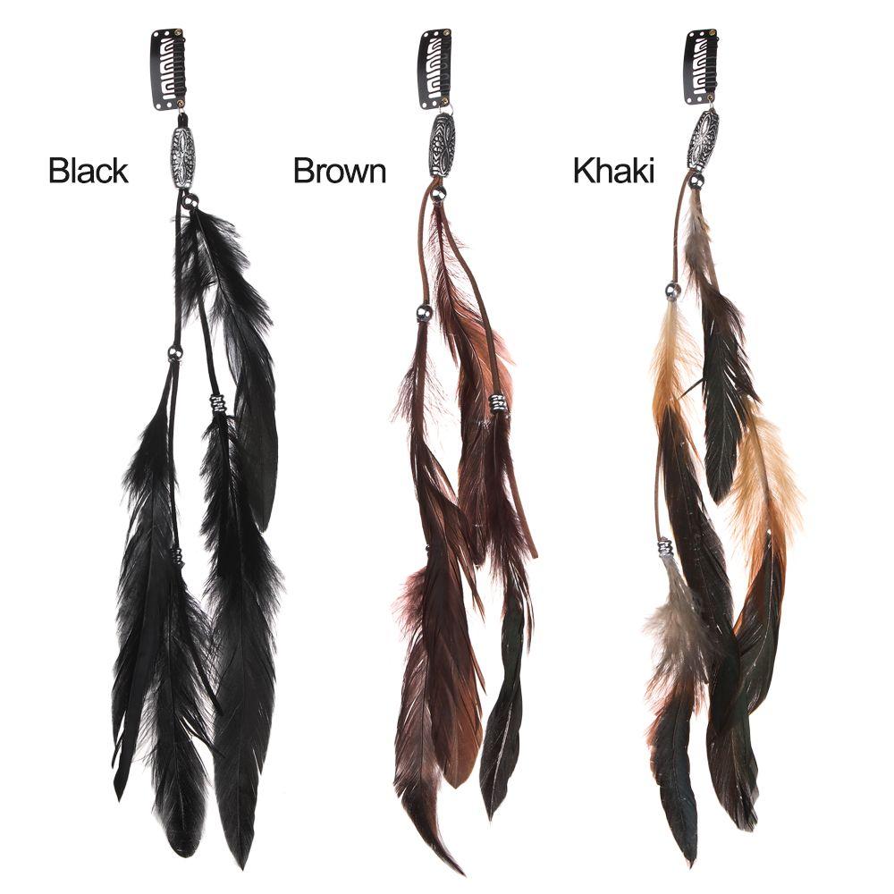 Fashion Handmade Extensions Hippie Headpieces Novelty Hairclips Headband Headwear Feather Hair Rope
