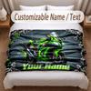 Motorcycle Biker Theme Soft Blanket Personalized Custom Name Text Print Warm Blanket Home Sofa Bedroom Decor