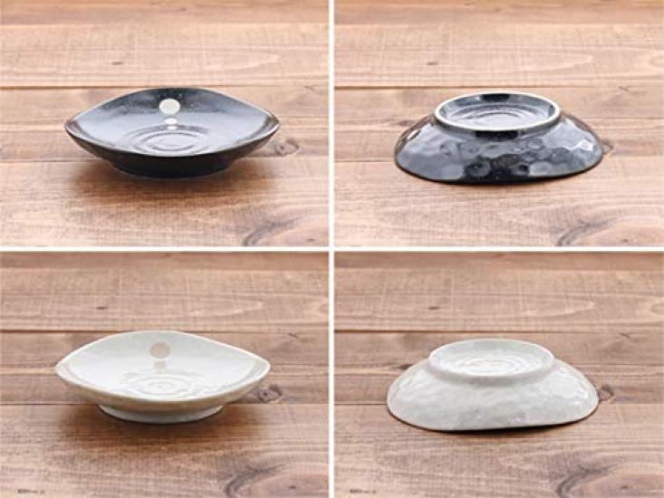 Porslin Öst Japanskt Porslin Polka Dot Triangulär Liten Tallrik 4 Storlekar Svart (Punktvis monoton serie) Liten tallrik Serveringstallrik Salladstallrik