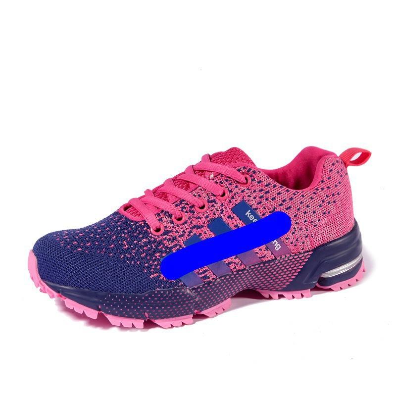 Autumn breathable sports large size couple running shoes lightweight flying line casual shoes