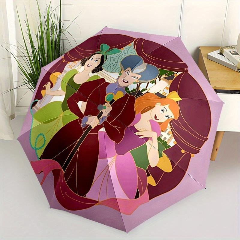 Disney VillainsCostumes Automatic Open/Close Umbrella - Cute Umbrella with Cute Design, Portable 3-Fold Compact Umbrella for Men & Women, Va
