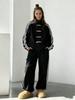 Boucle de mode 2026 trois barres costume décontracté veste à col montant rétro pantalon de survêtement large ensemble deux pièces